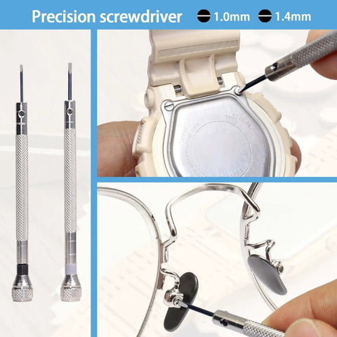 All In One Watch Repair Kit With 60 Batteries And 26 Tools, Back Remover, Case Opener, Spring Bar Tweezers, Portable DIY Set