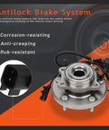 Rear Right Wheel Hub And Bearing Assembly For Dodge Journey 2009 Through 2019 With Abs Five Lug Direct Fit Replacement