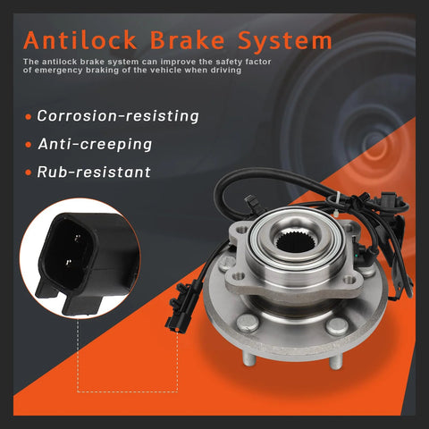 Rear Right Wheel Hub And Bearing Assembly For Dodge Journey 2009 Through 2019 With Abs Five Lug Direct Fit Replacement