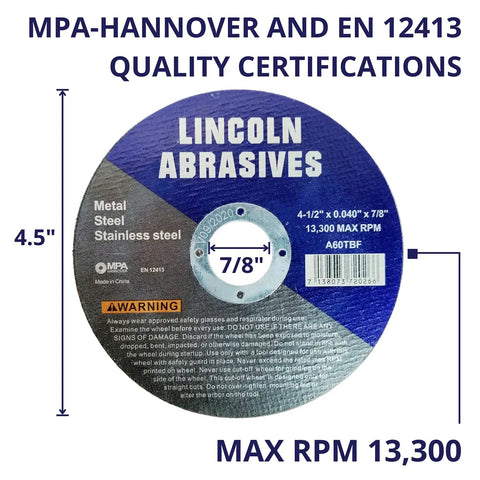 50 Pack 4.5 Inch Cut Off Wheels 0.040 Inch Thick Heavy Duty Aluminum Oxide With Fiberglass Reinforced Build For Cutting Steel