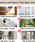 Diagram showing effective use of Portable Travel Door Lock No Drill Install Easy To Use For Airbnb And Hotel Rooms Privacy And Extra Safety Solid Removable Door Jammer Latch for inward-opening doors.