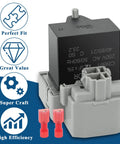 Close-up of Refrigerator Start Device And Run Capacitor Kit W10189190 TSD2 And W10662129 for Whirlpool Kenmore Electrolux.