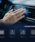 Hand touching car AC vent showcasing airflow benefits of Front AC Evaporator Core Featuring Parallel Flow Design For Nissan Altima Murano Maxima Pathfinder Or Infiniti JX35 QX60 Straight Up Solid Cooling Fix Dead Simple Swap.