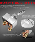 Beefy Heavy Duty 50 Amp 12V Rocker Toggle Switch SPST Two Pin Metal Chrome Plated Terminal For Automotive Electrical Use On Off Switch Durable Chrome Plated Housing Pack Of 2 die-cast aluminum alloy