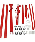Heavy Duty 2 Ton Folding Engine Hoist With Rock Hard Carbon Steel Construction parts, including hydraulic cylinder and casters.