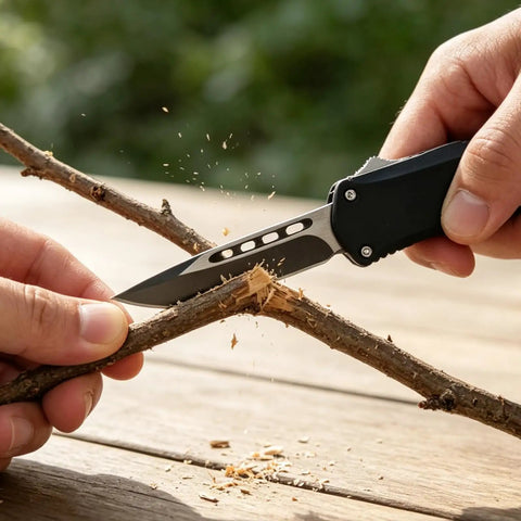 Using Everyday Carry Folding Knife For Outdoors With Belt Clip Premium AUS10 Steel Blade That Stays Sharp Rust Resistant 60 To 62 HRC