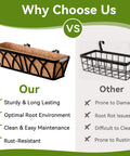 Comparison of Two Pack 24 Inch Railing Planter Boxes With Coco Liners And Adjustable Brackets For Outdoor use versus other products