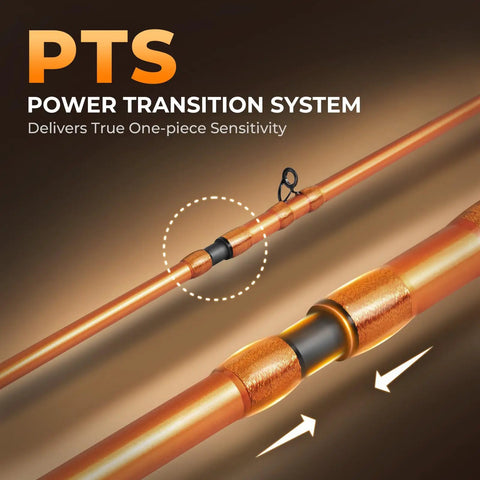 Close-up of Power Transition System on Lethal Blaze Twin Tip Casting Combo 6 Foot 10 Inch Medium Heavy Right Handed Two Piece Rod