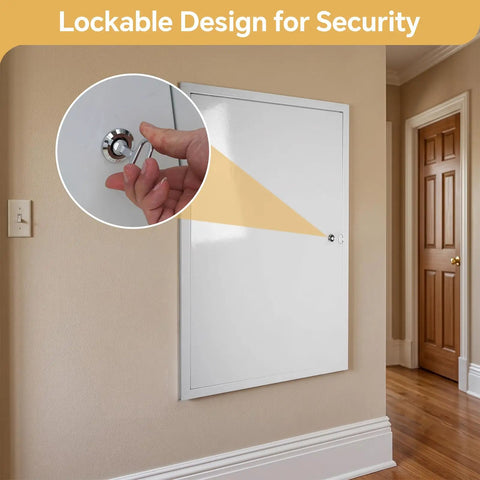 Premium Galvanized Steel Access Panel 24 By 36 Inches With Secure Lock And Key, showcasing its lockable design for security.
