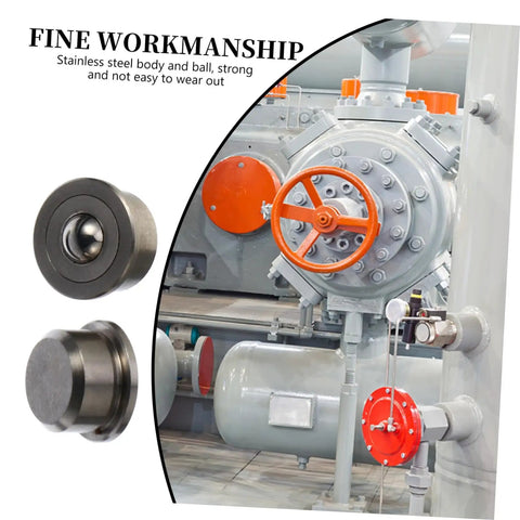 Heavy Duty Steel Ball Transfer Units Set Of 3 Low Profile 360 Degree Rotating Casters showing stainless steel body and ball.