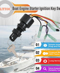 Boat Ignition Switch With Key For Mercury Mariner Outboard Motor Control Box With Two Keys Three Position Six Wire