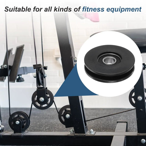 Premium Built Tough Nylon Bearing Gym Pulley Wheel Hella Durable Smooth Spin Cable Replacement Part With Rock Solid Core For Everyday Home Gym Workouts