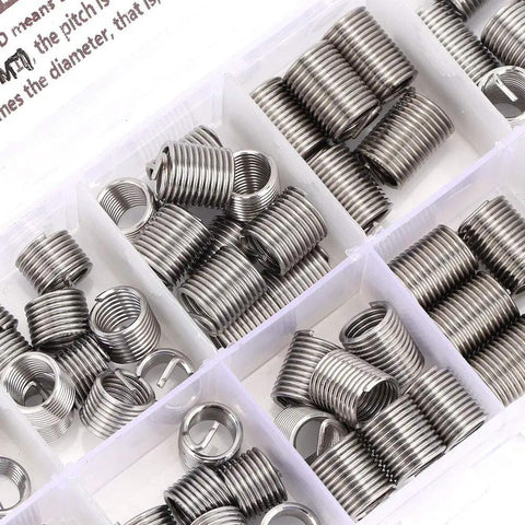 Stainless Steel Coiled Wire Threaded Inserts Kit M7x1 For Repair Of Damaged Threads In Bolt Holes 100Pcs Helicoil Type
