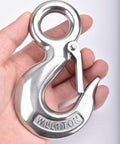 Hand holding Built Tough Heavy Duty Grab Hooks 1 Ton Lift Hook With Spring Loaded Latch For Rigging And Load Securement Slip Hook