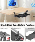 Space-Saving Large Under Desk Keyboard Tray With Sturdy C Clamp Mount, 30.16 Inch Reach Including Clamps By 12 Inch Sliding Platform