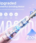 Rechargeable Electric Nail Drill 40000 RPM With Portable Nail File And Storage Stand Pink showcasing motor features