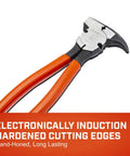 Beefy Dipped Handle Pliers For Wire Cutter And Staple Puller With Angled Head For Offset Cuts And Solid Joint Design Ergonomic Grip