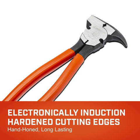 Beefy Dipped Handle Pliers For Wire Cutter And Staple Puller With Angled Head For Offset Cuts And Solid Joint Design Ergonomic Grip