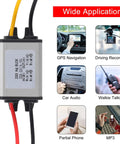 Image of Two Pack DC Buck Converter Step Down Regulator 8 To 22V Input To 3 To 15V Output 5V 12V 3A 11W Beefy Waterproof Aluminum Case showing multiple applications like GPS and car audio.