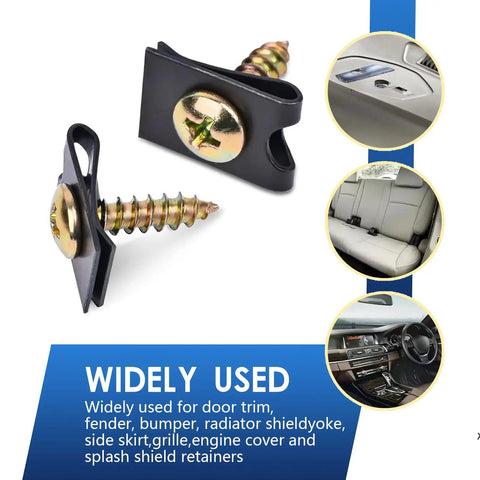 Close-up of Auto Barn Essential 170 Piece Car Screw Clips Kit with durable fasteners for door trim and fender use.