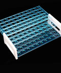 Three Layer Plastic Test Tube Rack With Fifty Holes For 13mm To 16mm Tubes Detachable Lab Go To Organizer For Experiments And Candy Liquids Storage Light Blue