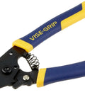 Wire Stripper And Cutter 6 Inch With ProTouch Grips And Spring Assist Jaw for 10-20 AWG Wiring, shown from top view with blue handles
