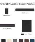 Leather Repair Kit For Furniture And Car Upholstery Advanced Pro Grade PU Self Adhesive Patch Heavy Duty Vinyl Repair Tape Black sizes