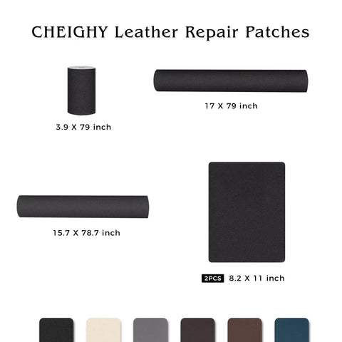 Leather Repair Kit For Furniture And Car Upholstery Advanced Pro Grade PU Self Adhesive Patch Heavy Duty Vinyl Repair Tape Black sizes