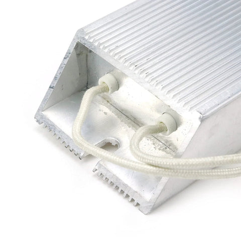 Dahszhi 300W 70Ω aluminum-housing wirewound braking resistor with solder lug terminals, side view