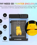 Adventurer 5M 3D Printer Enclosure Kit with top cover and panels, enhancing printing with dustproof, odor control, and quiet operation.