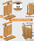 Image showing Heavy Duty Hidden Door Hinge Kit For Secret Doors And Bookcases With 570 Lbs Load Capacity In Solid Stainless Steel installation