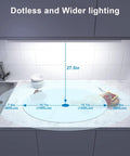 Kitchen view with Plug In 24 Inch Under Cabinet Light Bar, Dotless and Wider lighting, 1400 Lumen LED