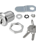 Cam Lock Set For Drawer And Cabinet, 13/16 Inch Cylinder, Zinc Alloy Chrome Plated, Keyed Alike, includes keys and fittings