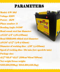 Go Hard Heavy Duty Electric Rebar Bender 4000W Motor with specifications displayed on a yellow background.
