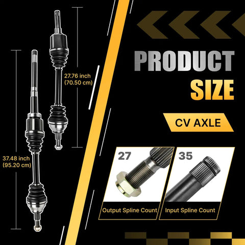Ford Escape Front CV Axle Shaft Assembly Kit For Driver And Passenger Sides Compatible With 2013 To 2016 1 6L AWD And 2017 To 2019 1 5L AWD Two Pack Includes Left And Right NCV11164 NCV11167, 37.48 in CV axle