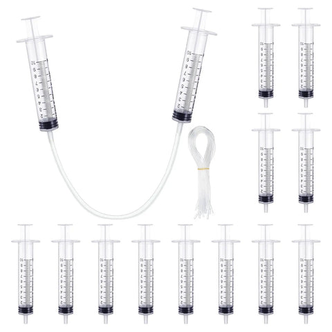 Hands On Hydraulic And Pneumatic Science Kit With 12 Syringes, 6 Clear Vinyl Tubes, And 20 Inch Tubing for experiments.