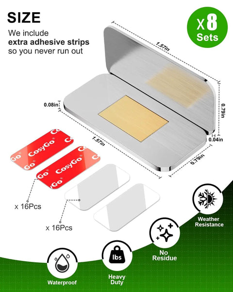 Extra Strong Magnetic Cabinet Door Catch Set No Drill Invisible Ultra Thin Magnets for Secure Closure with adhesive strips