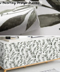 Dope Green Leaf Peel And Stick Wallpaper Self Adhesive Olive Leaf Sage Eucalyptus Farmhouse Vinyl Roll on cabinet display
