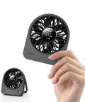 Tiny USB Desk Fan You Can Take Anywhere With Quiet 4 Speed Rechargeable Battery Powered Personal Fan For Home Office Travel And Gifts In Black Built For All Day Use With Quiet Operation And Compact Power, handheld view
