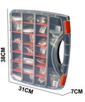 Beefy 1008 Piece Metric Bolt And Nut Set With Heavy Duty Grade 8.8 M4 M5 M6 M8 storage case showing dimensions