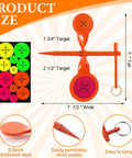 Two Pack High Carbon Steel Walking Tree Spinner Targets with auto reset and dual size shown in a size diagram.