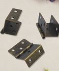 Snazzy Antique Bronze Three Folding Hinges 43mm Wide 2Pcs Decorative Cabinet Door Hardware showcasing three angles of hinges.