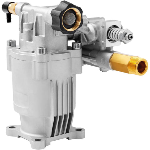Heavy Duty Pressure Washer Pump Replacement With Three Quarter Inch Shaft Horizontal Mount 3400 PSI Max 2.5 GPM Compatible