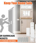 Heavy Duty 2x4 Door Barricade Brackets Set Of Two For Home Security White Built To Last Easy Install Door Bar Holder Brackets Tough As Nails Carbon Steel Construction For Added Security And Durability with screws and illustration of use