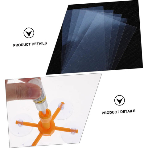 Windshield Repair Kit For Cars, Quick Easy Crack Fix For Laminated Auto Glass, kit components with suction cups and resin applicator