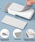 All In One Keyboard Cleaning Kit For Laptops And PCs With Retractable Brush Soft Cloths Keycap Puller Lens Pen Flocking Sponge And More The Ultimate Electronic Cleaner Kit For iPhone iPad MacBook Earbuds Cameras Monitors Patented Design with a high-density soft polishing cloth and replaceable pad