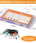 945 Pcs Pin Connector Kit With 21 Types Terminal Pins And Waterproof Plugs For Car Wiring, kit in labeled storage box