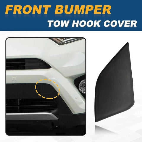 Front Bumper Tow Hook Cover For Toyota RAV4 2016 2017 2018 Matte Black Left Driver Side Towing Eye Cap Direct Replacement