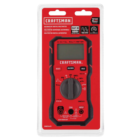 Automotive Digital Multimeter With True RMS And Auto Ranging Pro Grade 600V CAT III Tool For RPM Temperature Dwell Frequency Duty Cycle