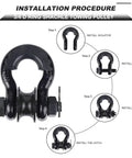 Installation procedure for Upgraded Snatch Block Three Quarters Inch D Ring Shackle 2 Pack With Towing Pulley